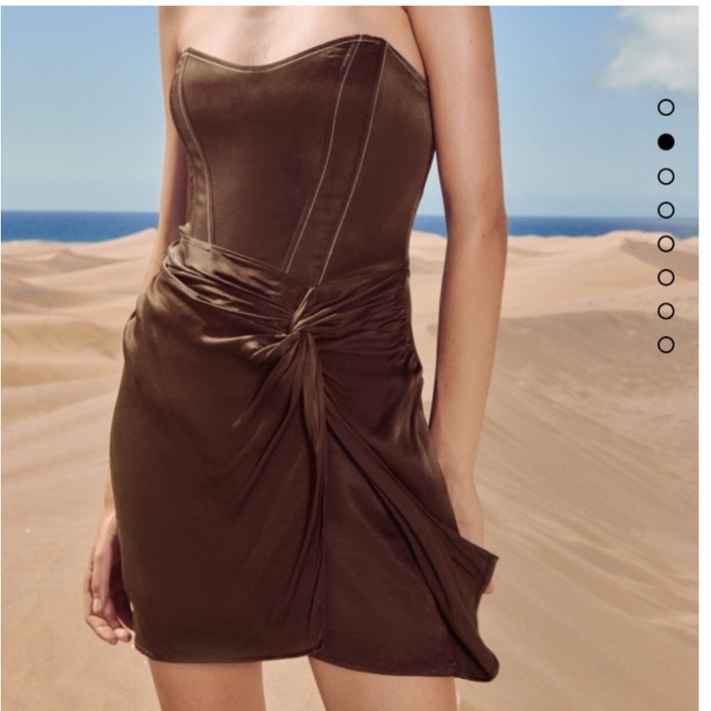 ZARA BROWN CORSET DRESS